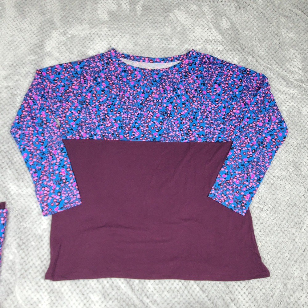 Lilly Pulitzer Finn Top Womens M Purple Leopard Growl & Prowl Spirit Jersey New
